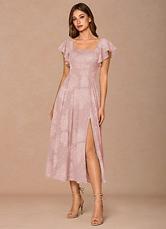 Talia Powder Pink Midi Dress image3
