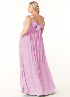 Azazie Metz Final Sale Candy Pink A-Line Sweetheart Ruched Chiffon Dress image10