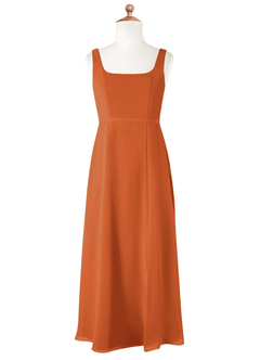 Azazie Renee Junior Cinnamon A-Line Side Slit Chiffon Dress image5