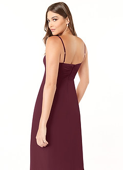 Azazie Justina Jurken voor bruidsmeisjes Jurk van Chiffon met A-Lijn Sweetheart Halslijn Cabernet image6
