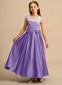 Azazie Candy Girl Flower Girl Klänningar Klä Balklänning i Matt satäng Rosett image4