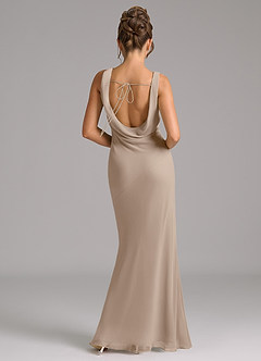 Azazie Rylina Bridesmaid Dresses Taupe Mermaid Pleated Chiffon Dress image6