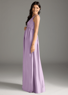 Azazie Yetta Brautjungfernkleider für Schwangere A-Linie Plissee Stretch-Satin Bodenlänge Kleid image4