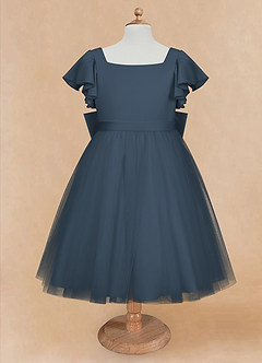 Azazie Kaeya Robe Demoiselle D'honneur Fillette Robe Trapèze en Tulle Arc Neptune image5