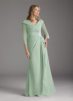 Azazie Jaycee Mother of the Bride Dresses Agave A-Line Chiffon Dress image1