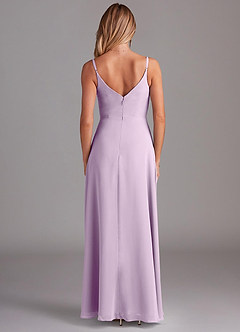Azazie Daenerys Bridesmaid Dresses Frosted Lilac A-Line Cowl Chiffon Dress image2