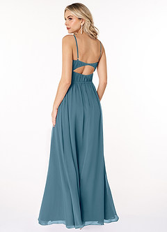 Azazie Yanelie Bridesmaid Dresses Bermuda A-Line Scoop Pleated Chiffon Dress image4