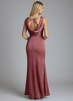 Azazie Tallie Bridesmaid Dresses Amethyst Mermaid Pleated Stretch Satin Dress image6