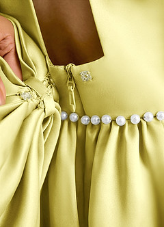Azazie Daisies Abiti da Ragazza di Fiori Abito Principessa in Raso Opaco Fiocco Sorbetto Al Limone image8
