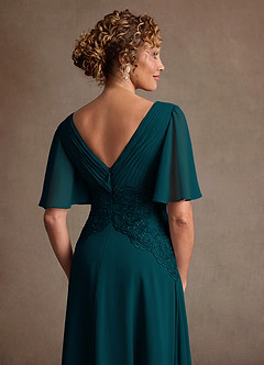 Azazie Milliat Suknie dla Matki Panny Młodej Linia A Koronka Szyfon Długość podłogi Sukienka image6