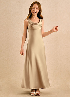 Azazie Raspberry Girls Formal Flower Girl Klänningar Klä A-Line i Stretch Satin Plisserad image4