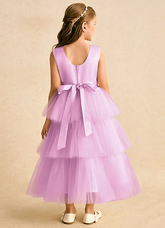 Azazie Marshmallow Flower Girl Dresses Candy Pink Ball-Gown Bow Tulle Dress image2