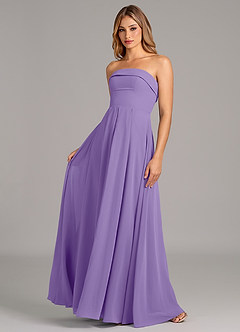 Azazie Lucienne Brudtärnklänningar Klänning av A-Linje i Chiffong Axelbandslös Tahiti Konvertibel image1