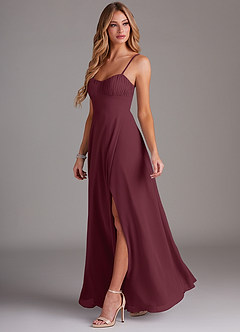 Azazie Breonna Bridesmaid Dresses Cabernet A-Line Sweetheart Neckline Chiffon Dress image3