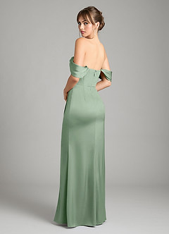 Azazie Johana Bridesmaid Dresses Matcha Mermaid Off the Shoulder Stretch Satin Convertible Dress image8