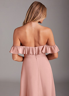 Azazie Lyra Bridesmaid Dresses Rosette A-Line Chiffon Convertible Dress image8