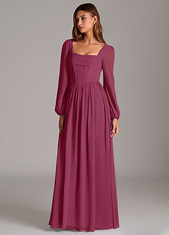Azazie Maree Bridesmaid Dresses Mulberry A-Line Corset Chiffon Dress image1