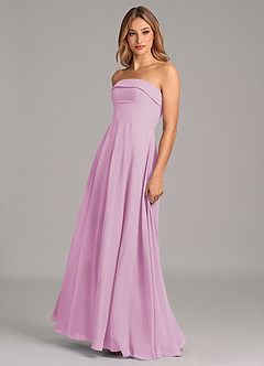 Azazie Lucienne Bridesmaid Dresses Candy Pink A-Line Strapless Chiffon Convertible Dress image4