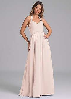 Azazie Darlyn Brudtärnklänningar Klänning av A-Linje i Chiffong Sweetheart halsringning Rosenblad image3