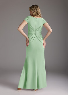 Azazie Tana Mother of the Bride Dresses Dusty Sage Mermaid V-Neck Pleated Stretch Crepe Dress image5
