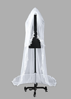 front Alex Lace Chapel Length Veil With Blusher