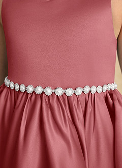 Azazie Julietta Robe Demoiselle D'honneur Fillette Robe Princesse en Tulle Convertible Antique Rose image10