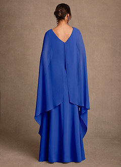 Azazie Liddie Mother of the Bride Dresses Royal Blue A-Line Pleated Chiffon Dress image4