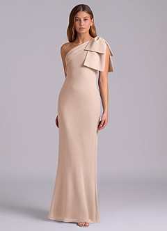 Azazie Yuanna Bridesmaid Dresses English Rose Mermaid One Shoulder Chiffon Dress image5