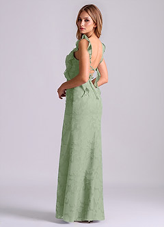 Azazie Jessamine Bridesmaid Dresses Dusty Sage Mermaid Corset Floral Burnout Dress image2