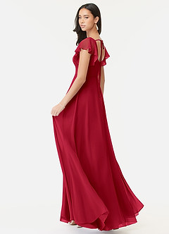Azazie Bondi Bridesmaid Dresses Scarlet A-Line Ruffled Chiffon Dress image5