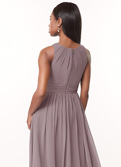 Azazie Harper Bridesmaid Dresses Dusk A-Line Pleated Chiffon Dress image4