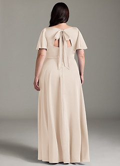 Azazie Kimber Bridesmaid Dresses White Alabaster A-Line Ruched Stretch Satin Dress image8