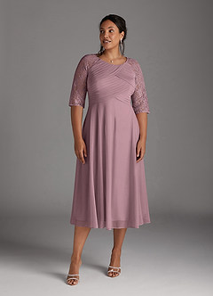 Azazie Gracelyn Mother of the Bride Dresses Dusty Rose A-Line Lace Dress image10