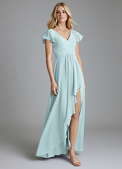 Azazie Omari Bridesmaid Dresses Mist A-Line Chiffon Dress image1