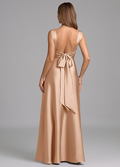 Azazie Beatrice Vestidos de madrinha de casamento Vestido Rosa Inglesa de Cetim elástico de Linha A com Decote em coração image6