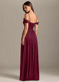 Azazie Calianna Bridesmaid Dresses Mulberry A-Line Off the Shoulder Stretch Satin Convertible Dress image10
