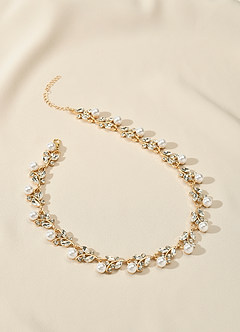 front Conjunto de joyas de perlas y cristales