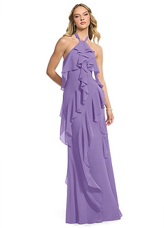 Azazie Velma Bridesmaid Dresses Tahiti A-Line Side Slit Chiffon Dress image3