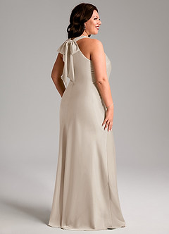 Azazie Doretta Bridesmaid Dresses Frost Mermaid Pleated Stretch Satin Dress image8