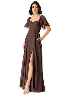Azazie Chloe Bridesmaid Dresses Ganache A-Line Sweetheart Neckline Chiffon Dress image5