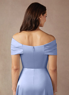 Azazie Amelia Mother of the Bride Dresses Ice A-Line Off the Shoulder Stretch Satin Dress image8