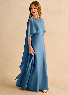 Azazie Fishie Girls Formal Flower Girl Dresses Bermuda A-Line Matte Satin Dress image6