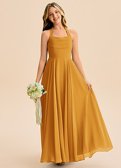Azazie Kady Junior Butterscotch A-Line Sweetheart Neckline Chiffon Dress image1