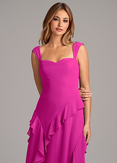 Azazie Sloane Brautjungfernkleider A-Linie Herzausschnitt Chiffon Kleid Fuchsia image7