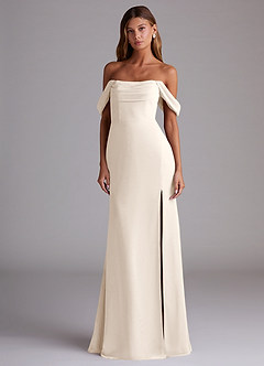 Azazie Saige Bridesmaid Dresses White Alabaster A-Line Off the Shoulder Chiffon Convertible Dress image3