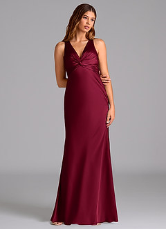 Azazie Hati Brudtärnklänningar Klä av Sjöjungfru i Stretch Satin Bourgogne image3