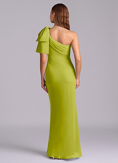Azazie Yuanna Bridesmaid Dresses Lemongrass Mermaid One Shoulder Chiffon Dress image2