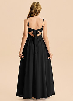 Azazie Zeya Junior Vestido Negro de Gasa de Corte en A image2