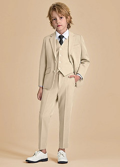 front Oliver Tan Boys 5-Piece Suit with Pre-tie