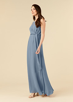 Azazie Marchioness Mother of the Bride Dresses Twilight A-Line Scoop Pleated Chiffon Dress image3